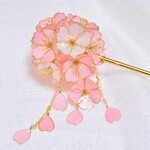 桜の簪（髪飾り、和装にも）ディップアート 