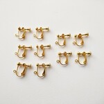 【5ペア】ステンレス製イヤリング　ゴールド