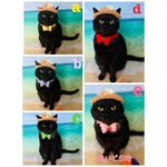 フルーツモチーフ付きモコモコ蝶ネクタイ、猫ちゃんの首輪