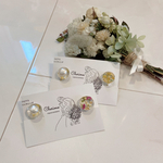 新作𓇬𓂂𓈒おはじきレジン×アリッサム ドライフラワー イヤリング ピアス