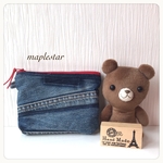 【SALE】マチつきポーチ デニムリメイク １点物