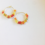 シトラス /天然石のミニフープピアス