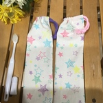【再4】女の子パステルセット❤️20×7絞りやすい歯ブラシ袋、お箸ケース袋