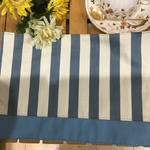 【再12】ターコイズA 4❤️20×30裏地付ランチョンマットストライプブルー