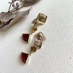 shell×glass pink 大ぶりピアス/イヤリング