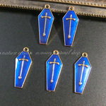(ブルー)(3個入)coffin charm【8727】