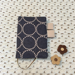 ほぼ日手帳カバー オリジナルサイズ ミナペルホネン 織tambourine ネイビー　ファブリック使用　　