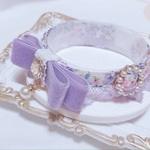 人気♡限定品♡新作首輪♡小花柄パープルフリル♡フラワーアクセサリー♡