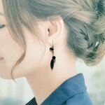 揺れるピアス*ブラックオニキス