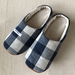 ルームシューズ (バブーシュ )Lサイズ　ブロックチェック オーダー品