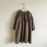 ○sale○marron ギャザーワンピース　ハーフリネン　モカ　100