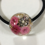 春色　ビジューフラワーヘアゴム  レジン 