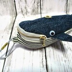 クジラポーチ　×　エコバッグ　デニムリメイク（544）