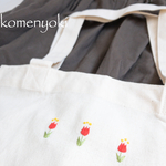 【刺繍トート】ちょこんとチューリップのトート