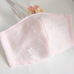 パウダーピンク桜オーガンジーマスク 