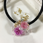春色　小さなうさぎフラワーヘアゴム  レジン 