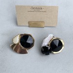 733.インポートヴィンテージボタンの個性派イヤリング ver.3 lensa