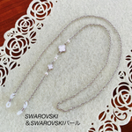 🌸お花＆SWAROVSKI メガネ(サングラス、老眼鏡)チェーン