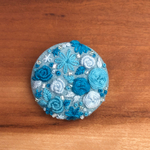 ビーズ刺繍くるみボタン（ヘアゴム/ブローチ）