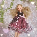 【再販2】【ロハス販売予定品】ハートレースワンピ☆リカちゃんワンピ☆ハンドメイド 