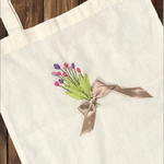 チューリップ刺繍 エコバッグ A4