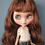 188.※ブライスアウトフィット※1/6ドール服※単品※白の編み上げリボンキャミソール