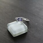 タンザナイト　ホリゾンタル　トリプルCZラインリング　SILVER925