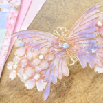夢うつつの桜と蝶バレッタ（hair ornaments of butterfly ＆cherryblossom〜Spring dawn〜） 