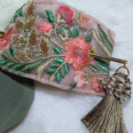 春色桜ピンクのインド刺繍リボンのマジェステ/かんざし