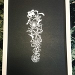 切り絵　雪の結晶とベル　シルバー　　原画