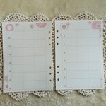 システム手帳リフィル　A5サイズ　レース柄両面ウィークリー（ピンク）20穴も対応