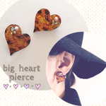 ♡べっ甲柄ビッグハートピアスorノンホールピアス♡