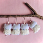  【ねこ☆キーホルダー】ホワホワ☆ねこミノムシぶら下がり中♪