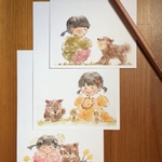 ポストカード「春が来た全種」女の子と豆柴のポストカード3枚セット【プチギフト 誕生日 プレゼント メッセージカード グリーティングカード】