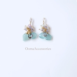 グランディディエライトとオパールの水色ピアス