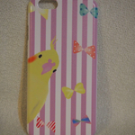売り切りSALE!!オカメインコ×リボン×ボーダー iphone6ケース 