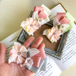 デイジーのお花畑ヘアクリップ◆ グレー ◆＊ブルーミングガーデン＊