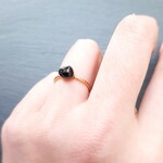 ブラックスピネルの一粒リング