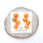 ♢orangedesignピアス/イヤリング♢　大ぶり/オレンジ/デザイン