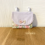 ［再販］大人可愛い女の子の花柄×パープルの移動ポケット