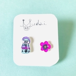 【まとりょんピアス】四女紫ずきんとお花さん