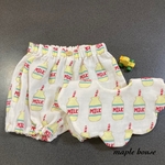 ミルク柄のもくもくスタイとカボチャパンツのセット