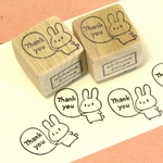 うさぎ Thank you ふきだし風船・ゴム版はんこ