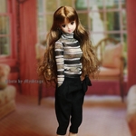 msdr-21-71　ボーダーハイネックTと黒サルサパンツ（momoko/ジェニーなど1/6人形用）