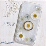 押し花　スマホケース&スマホリング　8