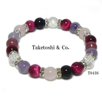 #ラベンダーアメジスト #ピンククォーツシスト  etc...  #天然石 #ブレスレット 【T043S】