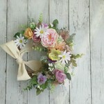 母の日にも💐パールピンクのリース (約30cm）入学祝い　入社祝い　結婚祝い　出産祝い　新築祝い　誕生日