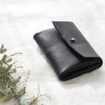 ミニマル・blackレザー・コンパクト財布