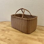 シンプルな買い物カゴ《高さ低め》ブラウン