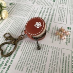 キーホルダー  丸型 小銭入れ &コインケース  キャメル色